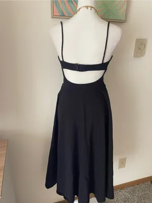Reformation Serene Knit Organic Cotton Blend Midi Dress in Black Size Medium thumbnail 6
