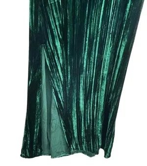 Enza Costa Silk Blend Textured Velvet Tank Green Maxi Dress Womens Size Small thumbnail 4