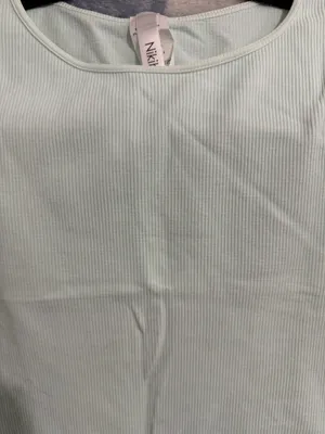 Nikibiki Ribbed Seamless High Neck Crop Tank Top Mint Green OS thumbnail 2
