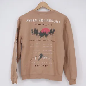 Social Scene Aspen Ski Resort Winter Edition Graphic Sweatshirt Tan XS thumbnail 5