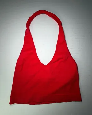 Forever 21 Red Ribbed Halter Crop Top thumbnail 1