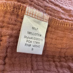 Vanilla Bay Rust Cotton Gauze Button Down Oversized Tunic Mini Dress Sm Relaxed thumbnail 7