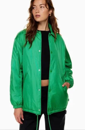 TNA Green Women's Varsity Bomber Coaches Jacket thumbnail 1