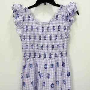 J.Crew Tall Ruffle Sleeve Smocked Midi Dress Printed Cotton A Line Large NWT thumbnail 10