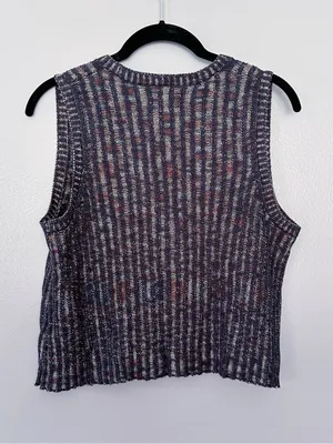 Universal Threads Multicolor Textured Knit Sweater Vest Button Front S thumbnail 9