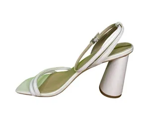 Sam Edelman Kia Women's open toe heels white leather 10 wide thumbnail 7