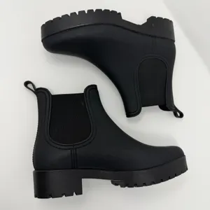 Jeffrey Campbell Rain Boots Women 41 Black Excellent Lug Sole Chelsea Ankle thumbnail 6
