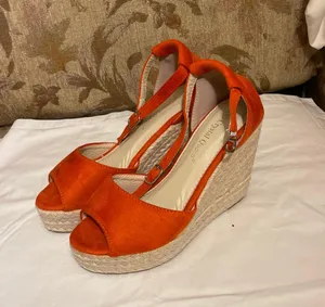 Orange platform sandals Size 6 thumbnail 1