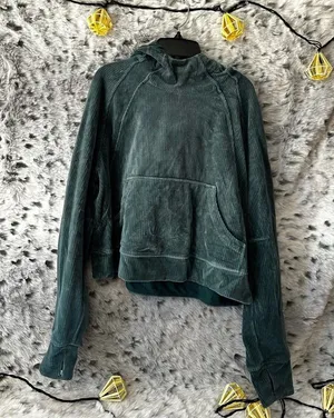 Lululemon Scuba Oversized Hoodie *Velvet Cord Storm Teal sz m/l thumbnail 1