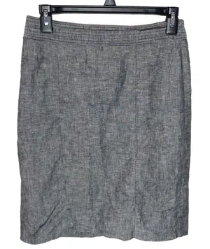 Banana Republic Factory chambray linen cotton blend pencil skirt size 0 thumbnail 1
