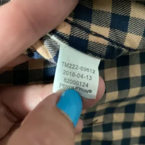 Pendleton Womens Gingham Plaid Button Down Shirt Navy Pink‎ Long Sleeve size M thumbnail 7