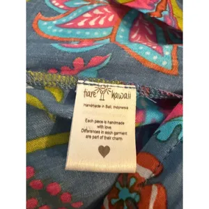Tiare Hawaii Floral Maxi Dress Blue Pink Boho Open Button resort beach tropical thumbnail 9