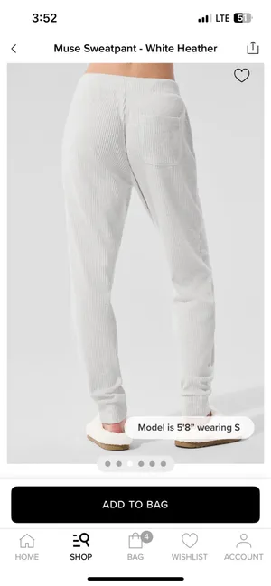 Alo the muse sweatpants white heather thumbnail 2