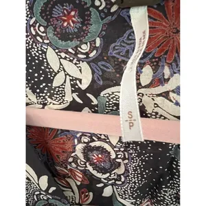 Free People Womens Small Black Stealing Fire‎ Henley Dress Floral Long Sleeve thumbnail 3