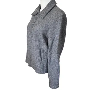 Vtg y2k Sarah 100% Wool Jacket Sz L Gray Minimalist Normcore Corporate Chic thumbnail 2