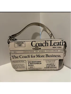 NEW Coach Newsprint Heritage Bundle Nolita 19 + Large Corner Zip Wristlet NWT thumbnail 2