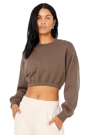 ALO Yoga Devotion Crewneck in Hot Cocoa thumbnail 1