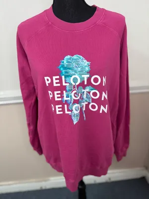 Peloton Rose Logo Pink Sweatshirt Size Small thumbnail 1
