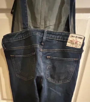 AUTHENTIC True Religion iconic horseshoe BF Slim Dark Wash Fashionable overalls thumbnail 9