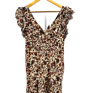 HOUSE OF HARLOW 1960 Boho Floral Open Tie Back Maxi Ruffle‎ Dress Cotton Medium thumbnail 6