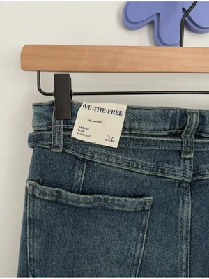 Free People 26 NEW Sabine Slim Straight Jeans Hibernate Stone Wash Rodeo Western thumbnail 3