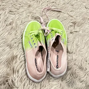 NWT Superga pink and green sneakers size 8.5 thumbnail 3