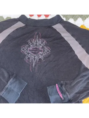 Harley-Davidson Womans XL Sauk City Wisconsin Black Long Sleeve Thick warm Layer thumbnail 2