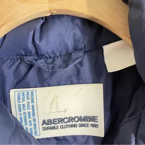 Abercrombie & Fitch Vintage Puffer Vest Blue Quilted Hooded Women’s Y2K thumbnail 10