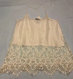 Wet Seal White Lace Tank Top thumbnail 1