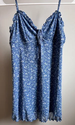 American Eagle Blue Floral Slip Dress babydoll style thumbnail 1