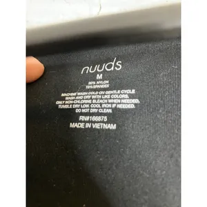 Nuuds black scoop neck long sleeve bodysuit‎ thong women's size medium fitted thumbnail 5
