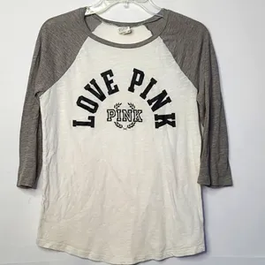 PINK - Victoria's Secret baseball 3/4 sleeve top sz S thumbnail 1