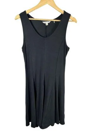 Toad & Co Daisy Ribbed Sleeveless Super Soft Knit Dress Size Large Black thumbnail 1