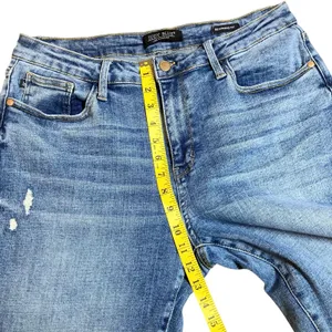 Judy Blue Los Angeles Distressed Boyfriend Fit Raw Hem Jeans Women's Size 15/32 thumbnail 9