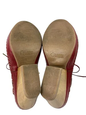 *Lobo Solo Red Leather Sandals Womens Size US Size 9 Lace Up Boho Laser Cut Out thumbnail 9