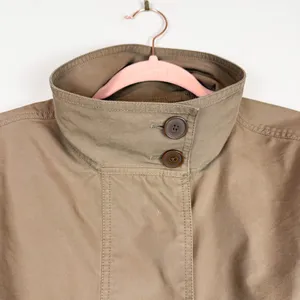 LOFT Twill Anorak Cropped Jacket Neutral Tan Brown Size Small thumbnail 10