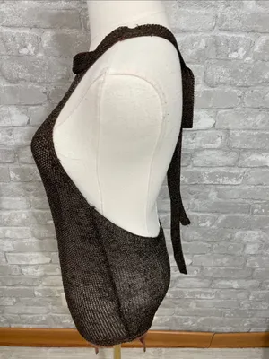 Free People Intimately Sheer Metallic Knit Halter Bodysuit in Brown thumbnail 2