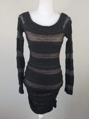 BCBGMaxazria XXS Halle Shirred lace dress thumbnail 1
