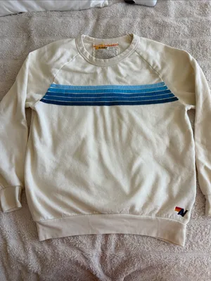 Aviator nation crewneck size large blue and cream thumbnail 1