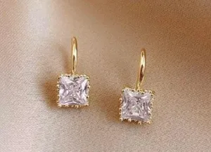 Women's CZ Cubic Zirconia Diamond Dangle Drop Hook Earrings thumbnail 2