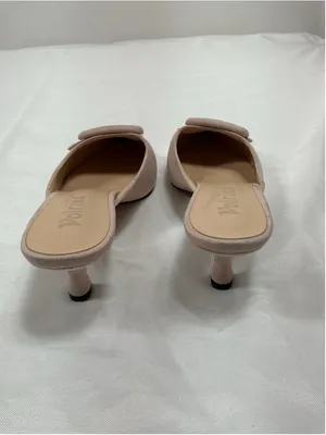 Womans Excellent Volrina Slip On Mules 9 Pink Kitten Heel Buckle Accent thumbnail 4