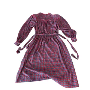Vintage Jack Mulqueen Silksational Plaid Midi Dress Size 12 Puff Sleeve thumbnail 6