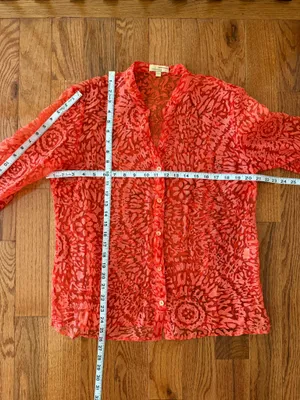 Choices Vtg Women's Floral Red Blouse, Sz L thumbnail 9