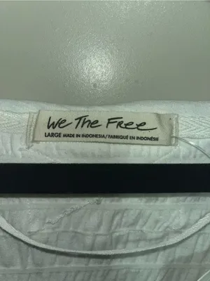 We The Free White Textured V-Neck Short Sleeve Tee - Lightweight thumbnail 3