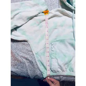 Playboy x Missguided Crop Hoodie Sweatshirt Zip Neck Green Tie Dye Size Small thumbnail 8