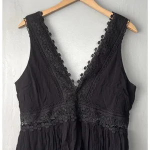 Venus Babydoll Top Sz 14 Black Sleeveless Lace Dark Romantic Whimsigoth Coquette thumbnail 3