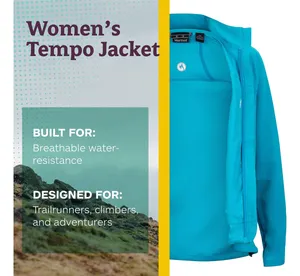 Marmot Womens Small S Jacket Teal Water Repellent Tempo Active Breathable Zip thumbnail 5
