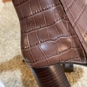 Madewell The Mira Side-Seam Ankle Boot in Croc Embossed Leather thumbnail 12