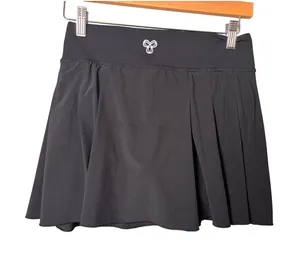 TnAction Women Skort S Black Pleated Athletic Tennis Skirt Sporty Athleisure thumbnail 1