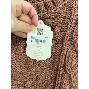 Altar'd State Chenille Open Knit Sweater‎ Brown Cozy Boho Size M NWT thumbnail 7